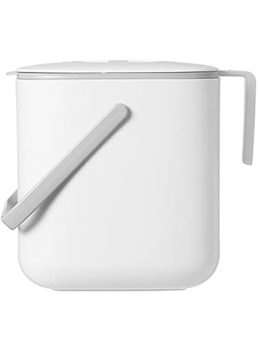 Litem Food Waste Basket with Handle, White