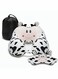 Travel Pillow for Kids and Adults Cute Animal Memory Foam Neck Pillow with Soft Fleece Cover and Eye Mask Set Airplane Pillow Travel Kit with Drawstring Organizer Bag Machine Washable (Cow)