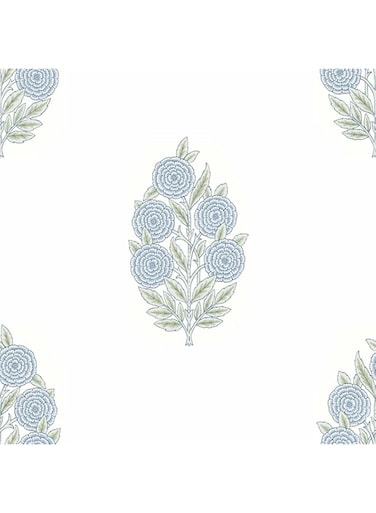 RoomMates Tamara Day RMK12517RL Blue Dutch Floral Peel and Stick Wallpaper