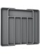 AUJEN Silverware Organizer - Expandable Kitchen Drawer Organizer, Adjustable Utensil Organizer, Cutlery Drawer Organizer for Forks, Knives, Multipurpose Kitchen Organizers and Storage Solution, Grey