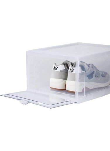Premium Shoe Box Pack - Front Open with Magnetic door, Transparent, Plastic Storage Box