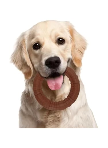 FOG- Dog chew toy O-ring, durable food grade dog chew bone, nylon ring toy for aggressive super chewers for medium&amp;large dogs. Variety Flavors - Real Bacon, Chicken, Beef, &amp; Peanut Wood.
