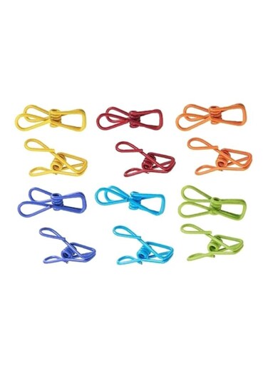 12-Piece Multipurpose Metal Peg Set Multicolour