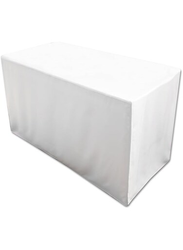 levinsohn Folding Table Cover, Fitted Tablecloth for 6-Foot Folding Table, White