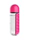 Water Bottle With Pill Organizer Clear/Pink 680ml