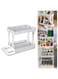 NALACAL Pull-Out Spice Rack Organizer, Expandable Cabinet Shelf Organizer Rack, Non-Skid Base Rotating Spice Shelf, 2 Decker Slide Out Spice Racks Organizer,Spice Organizer Holder Saves Space
