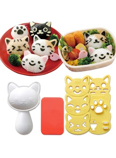 Rice Ball Mold Set Cat Lovely Rice Ball Mold Sushi Mold Pattern Sushi Kitchen Rice Mould Sandwich DIY Kitchen Tools