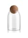 MOLFUJ 750ML/25Oz Glass Storage Container with Ball Cork, Cute Decorative Organizer Bottle Canister Jar with Air Tight Wood Lid for Food, Coffee, Candy, Bathroom Apothecary Cotton Swab Qtip Holder
