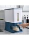 Rice Dispenser, Large Cereal Dry Rice Storage Container Dispencer With Measuring Cup, Bpa-Free Household Food Storage Containers - Kitchen Supplies Grain Storage Container (Blue)