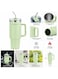 Mobcos Plain Insulated Travel Tumbler 1200ml   Stainless Steel Vacuum Flask with Handle, Straw &amp; Leakproof Lid   Reusable Coffee Mug   Water Bottle   Light Green