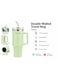 Mobcos Plain Insulated Travel Tumbler 1200ml   Stainless Steel Vacuum Flask with Handle, Straw &amp; Leakproof Lid   Reusable Coffee Mug   Water Bottle   Light Green