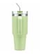Mobcos Plain Insulated Travel Tumbler 1200ml   Stainless Steel Vacuum Flask with Handle, Straw &amp; Leakproof Lid   Reusable Coffee Mug   Water Bottle   Light Green