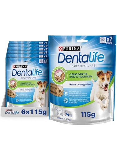 Purina DENTALIFE&reg; Small Dog Dental Dog Chew Treats (7 Sticks, 115g, Pack of 6)
