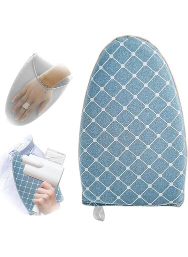 Garment Steamer Ironing Glove, Steamer Mitt Handheld Ironing Board with Finger Loop, Heat Resistant Gloves Ironing Gloves for Clothes Steamer Anti Steam Glove, Garment Steamer Accessories, Blue