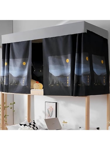 Bunk Bed Canopy Bed Curtains,Dustproof Ventilation Blackout Cloth Bed Canopy, College Students Dorm Sleep Privacy Bed Blackout Curtains 3 Panels (Night-1.15M*2M)