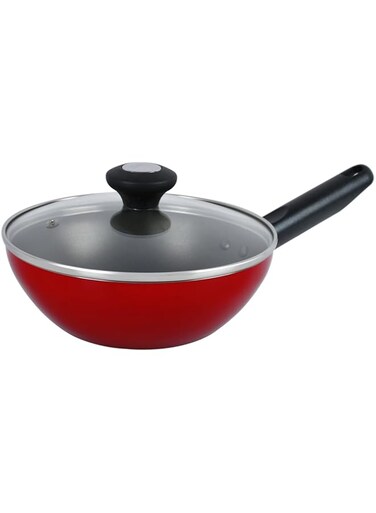 Prestige Classique Covered Wok, 20 cm, Red