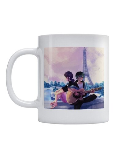 Guitar Player Printed Mug White/Blue/Black