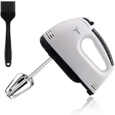 260W Electric Hand Mixer with 7 Speeds, Stainless Steel Beaters, Powerful Motor for Baking