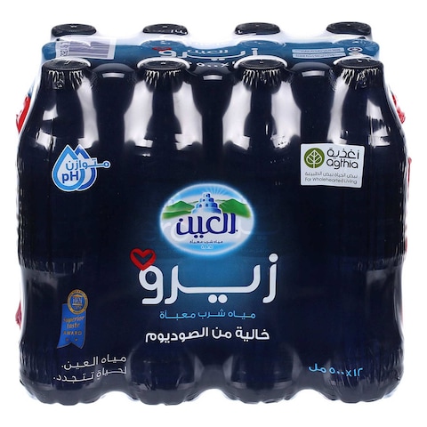 العين زيرو مياه شرب  خالية من الصوديوم 500 ملل حزمة من 12