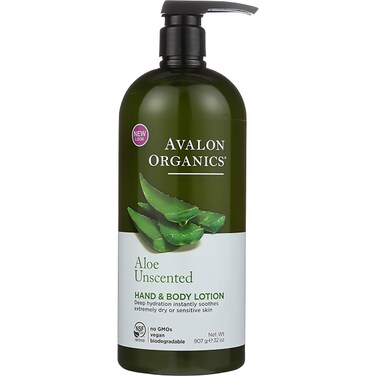 Avalon OrganicsHand &amp; Body Lotion, Aloe Unscented, 32 Oz