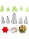 ELECDON Decorating Tube Set, 5 Pieces Leaf Piping Icing Nozzle Cake Decorating Tube Set, Leaves Stainless Steel Icing Piping Nozzles for Pastry Fondant DIY Baking Tools (Leaf)
