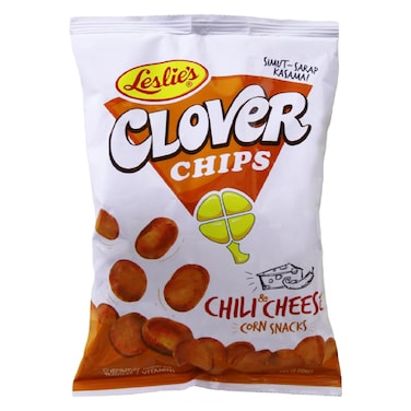 Leslie's Clover Chips Chili And Cheese Flavour Corn Snack 85g