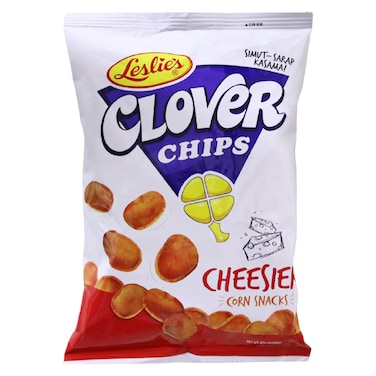 Leslie's Clover Chips Cheesier Flavoured Corn Snacks 85g