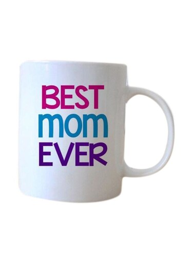 Best Mom Ever Printed Mug White/Pink/Blue