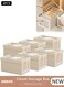 6 Pieces Foldable Closet Storage Organizer with Clear Lid and Window, Washable Closet Storage Boxes with Carrying Handles , Stackable Wardrobe Clothes Organizer,Cube Storage Bin for Clothes Wardrobe Home Bedroom Office