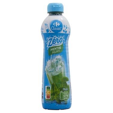 Carrefour Classic Zero Sugar Mint Syrup, 75cl