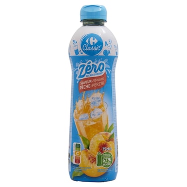 Carrefour Classic Zero Sugar Peach Syrup, 750ml