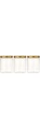 Alsaqer 3 Pieces 350 ml Empty Bottle Refillable Clear Plastic Jars with Gold Lid for Food Home Storage Products Round Containers Candy,Spices,Buiscuts,Sweets,Nuts