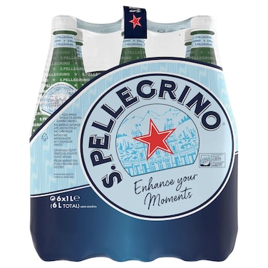 San Pellegrino Sparkling Natural Mineral Water 1L Pack of 6