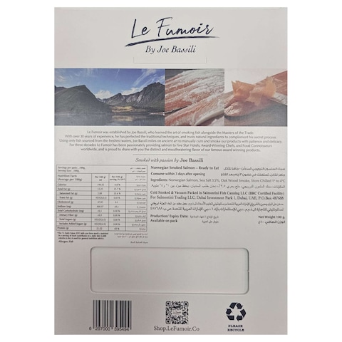 Le Fumoir Norwegian Smoked Salmon Fish, 100g