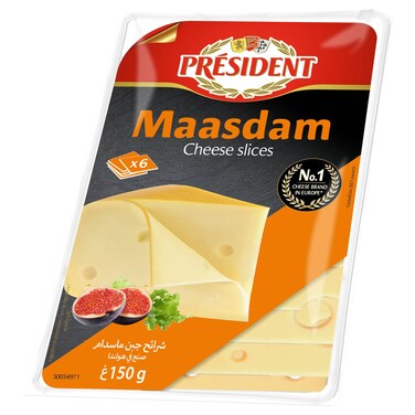 President Maasdam Cheese Slices, 150g
