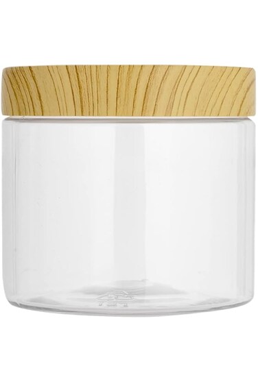 RoyalFord Round Air Tight PET Jar, 500ml Plastic Container, RF10507 Transparent Storage Jar BPA Free Container for Display, Pantry, Home &amp; Kitchen Storage, Clear
