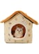 AoMige Cat House Dog Bed, Cat Cave Nest Soft Warm Puppy Tent with Removable Washable Cushion Cute Pet House for cat and Dog (Beige, M)