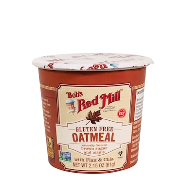 Bob's Red Mill Gluten Free Oatmeal Cup Brown Sugar and Maple with Flax &amp; Chia Non-GMO 61g