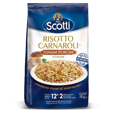 Riso Scotti Carnaroli Risotto with Porcini Mushrooms, 210g