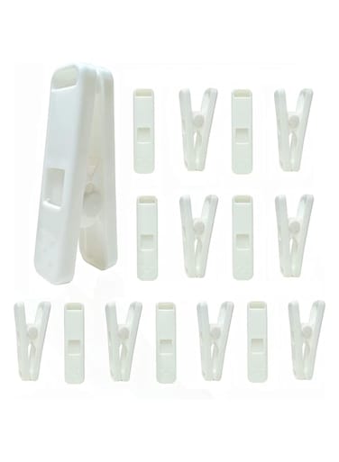 SYOSI Strong Plastic Clothes Pins, Clothes Drying Line Pegs Heavy Duty Laundry Clothes Pins, Strong Clips, Non-Slip Clothes Pegs, Chip Clips, Hanger Clip, Rustless, Windproof, Heatproof, 16Pcs