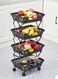 4 Layers Household Multipurpose Storage Organizer Foldable Movable Kitchen Vegetable and Fruits Storage Rack 35x26x71 cm