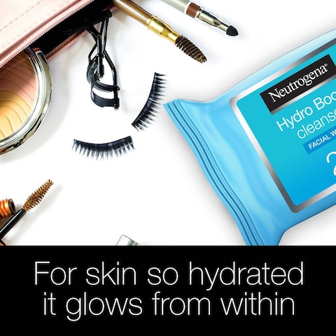 Neutrogena Hydro Boost Cleansing Makeup Remover, 100% Alcohol 25 Wipes