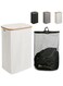 SIMPDIY Large Laundry Basket with Lid, 110L Tall Laundry Basket with Bamboo Handles for Clothes and Toys, Collapsible Laundry Hamper with Inner Bag for Bedroom and Bathroom (Beige)