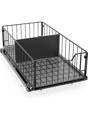 Simple Houseware Pull Out Cabinet Sliding Basket, Black