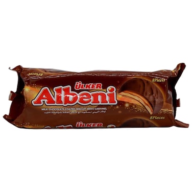 Ulker Albeni Milk Chocolate Coated Biscuit with Caramel, 344g