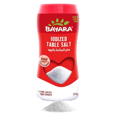 Bayara Iodized Table Salt Bottle, 700g