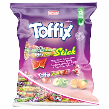 Elvan Toffix Stick Mix Fruity Soft Candy, 800g
