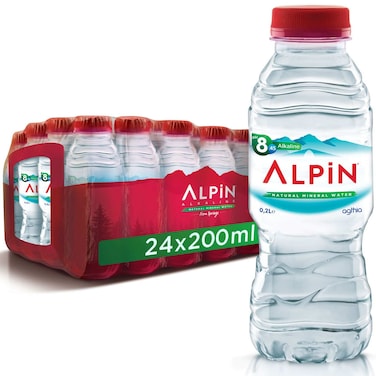 Alpin Alkaline Natural Mineral Water 200ml Pack of 24