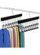 Hahamiya Legging Organizer, 2 Pack Pants Hangers Hat Racks with Clips, Holds 20 Leggings, Hats, Pants, Jeans, Scarves, Hanging Space Saving Holder for Closet Organizers and Storage-Black