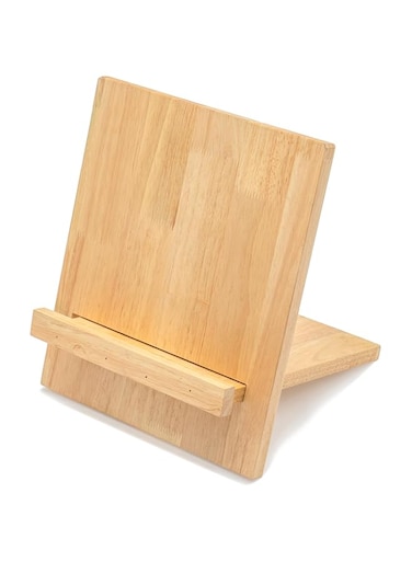 Red Co. 11.5 inch Wooden Cookbook Holder &amp; Reading Stand for Open &amp; Closed Books, Brushed White